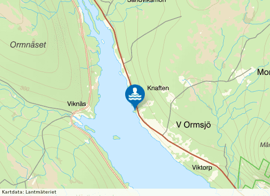 V Ormsjö badplats på kartan