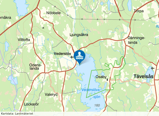 Vederslövssjön på kartan