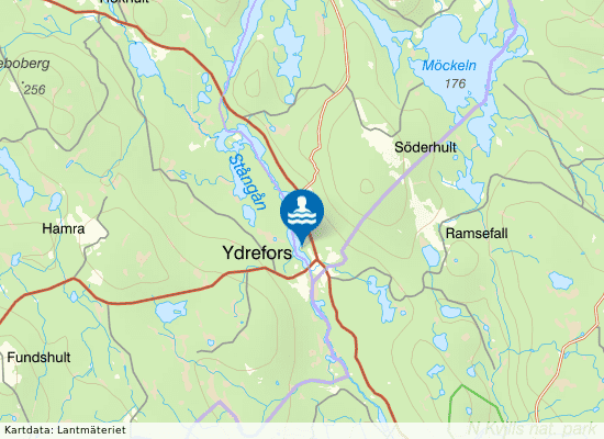 Brosjön, Ydrefors bad på kartan
