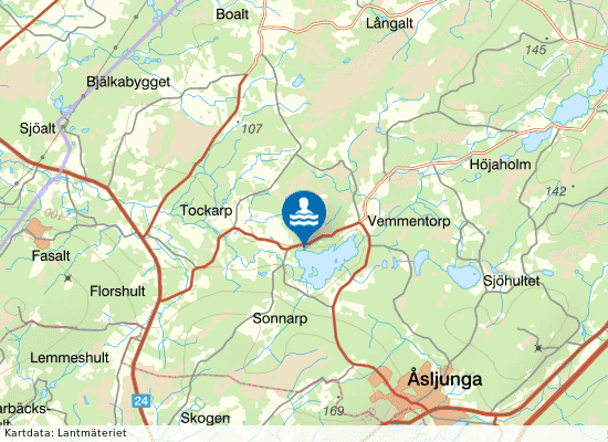 Vemmentorpssjöns badplats på kartan