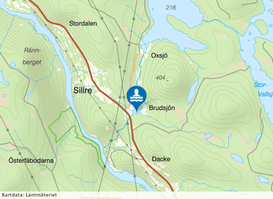 Brudsjön Indals-Liden på kartan