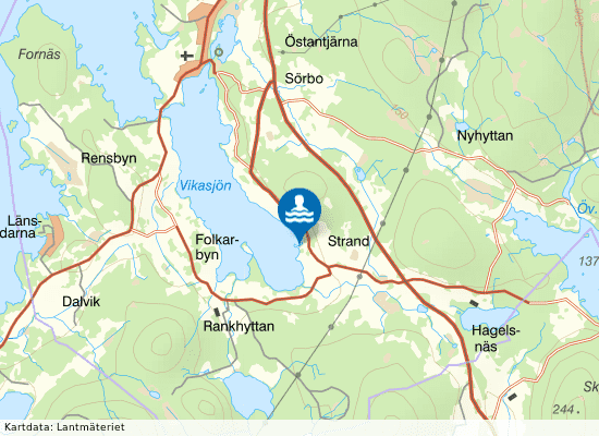 Vika Strand på kartan