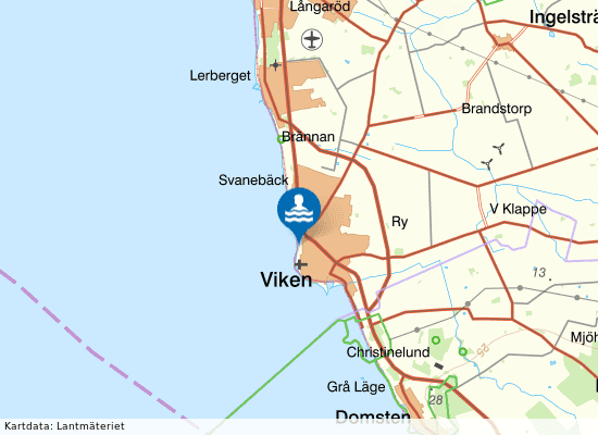 Vikens havsbad på kartan