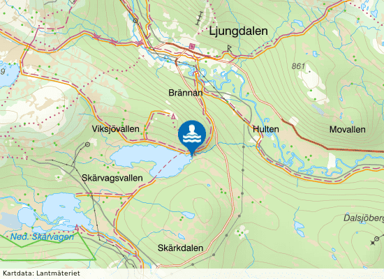 Viksjön, Ljungdalen på kartan