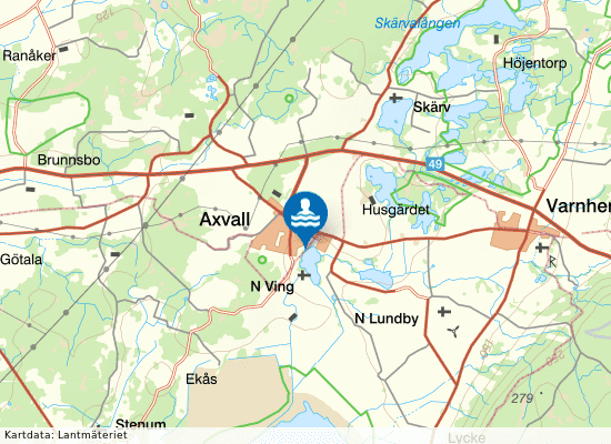 Vingsjöbadet på kartan