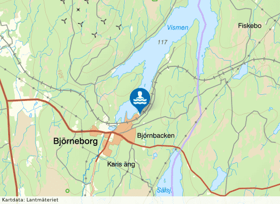 Vismen, Gräsviksbadet på kartan