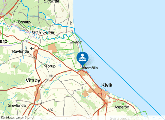 Vitemölla på kartan