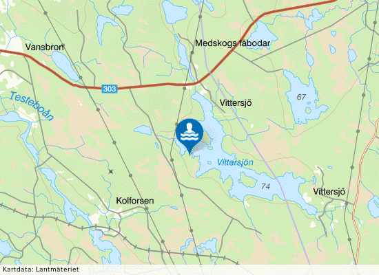 Vittersjö på kartan