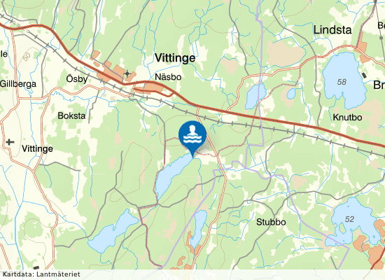 Vittinge, Tenabadet på kartan