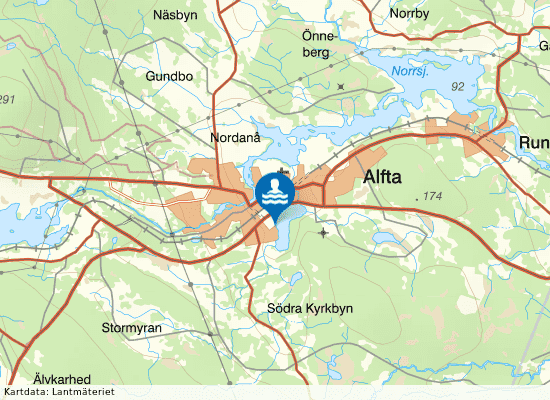 Voxnan, Kvarnsveden på kartan