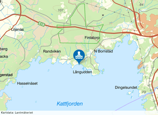 Vänern  Bomstad på kartan