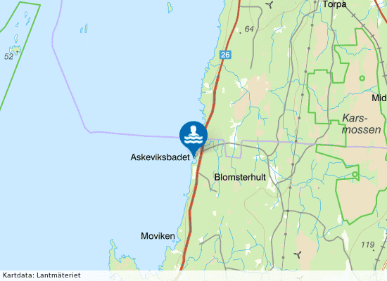 Vänern, Askevik på kartan