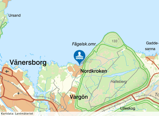 Vänern, Nordkroken på kartan