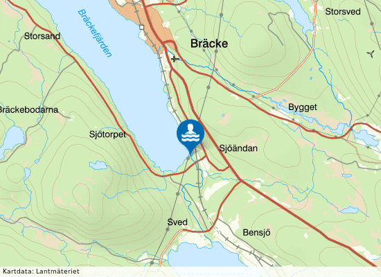 Bräcke, Sjöändan på kartan