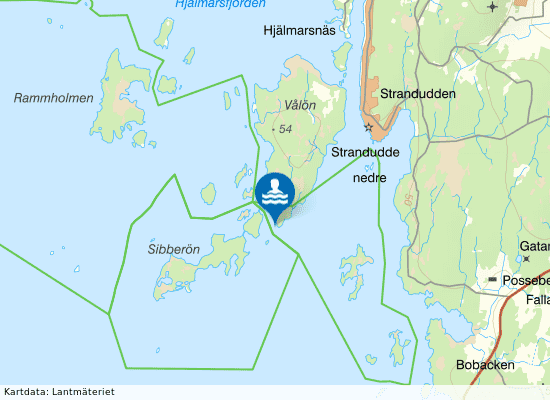 Vänern, Sandvikarna inre på kartan