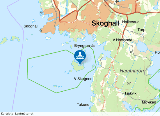 Vänern, Västra Söön på kartan