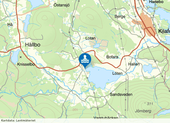 Västansjö, Bofara på kartan