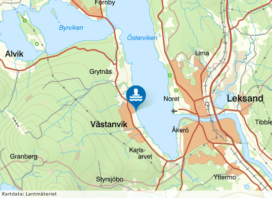 Västanvik på kartan