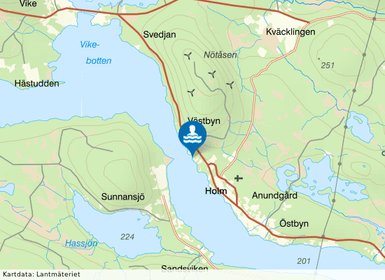 Västbyn Indals-Liden på kartan