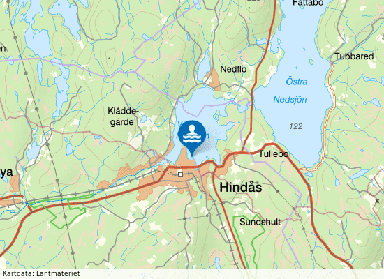 Västra Nedsjön på kartan