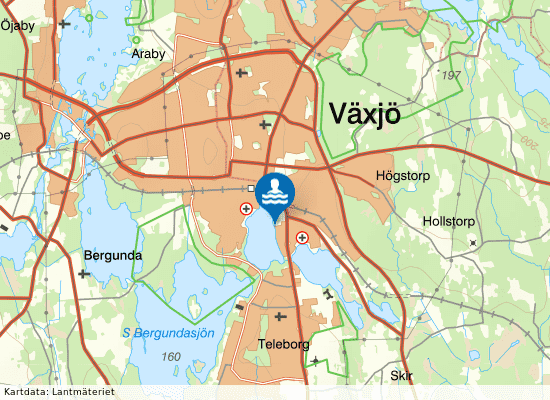 Växjösjön Kampen på kartan