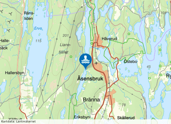 Åklången, Sundserud på kartan