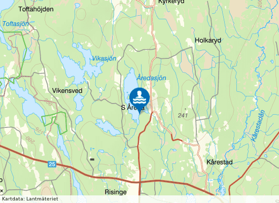 Åredasjön, Nabben på kartan