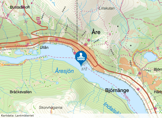 Åresjön på kartan