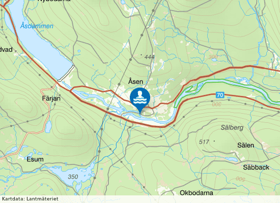 Åsen Klippbadet på kartan