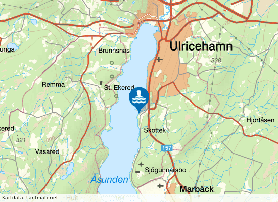 Åsunden Skottek på kartan