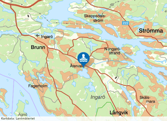 Återvallsträsk på kartan