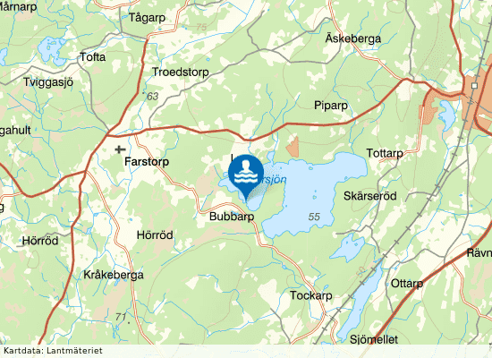 Bubbarp - Lursjön på kartan