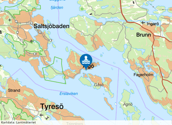 Älgöbadet på kartan