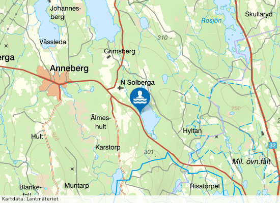 Älmeshultasjön,Älmeshultabadet på kartan