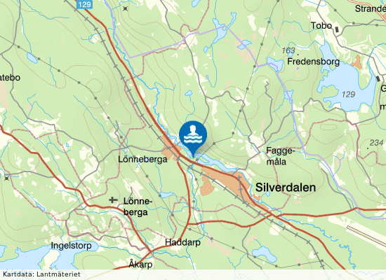 Ängahultsbadet, Silverdalen på kartan