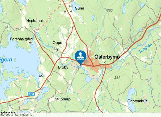 Bulsjöån, Österby på kartan