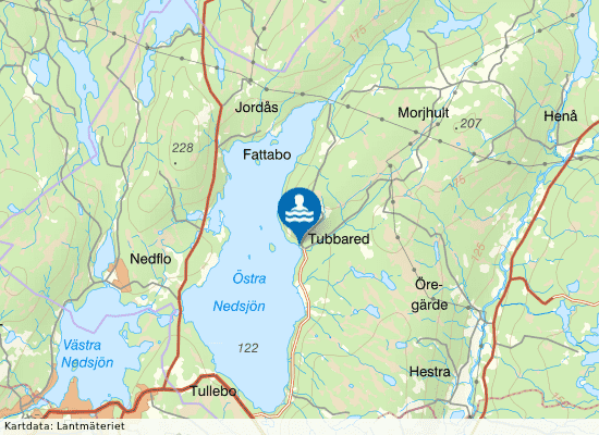 Ö:a Nedsjön, Tubbared på kartan