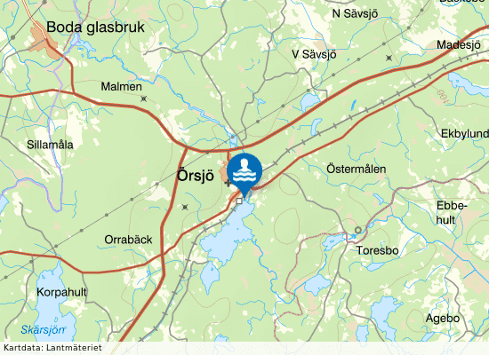 Örsjösjön på kartan