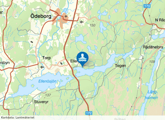 Östersjön, Ellenöbadet på kartan