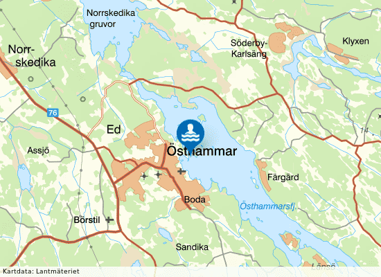 Östhammar, Krutudden på kartan