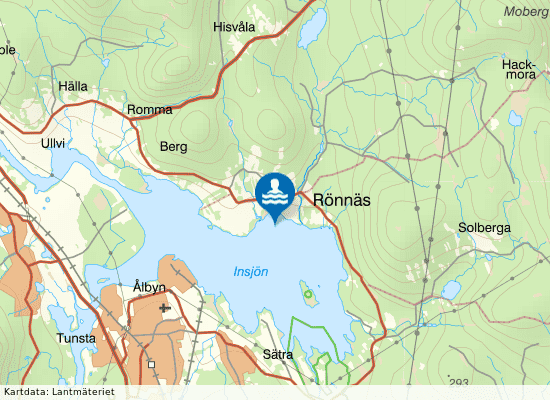 Östra Rönnäs på kartan