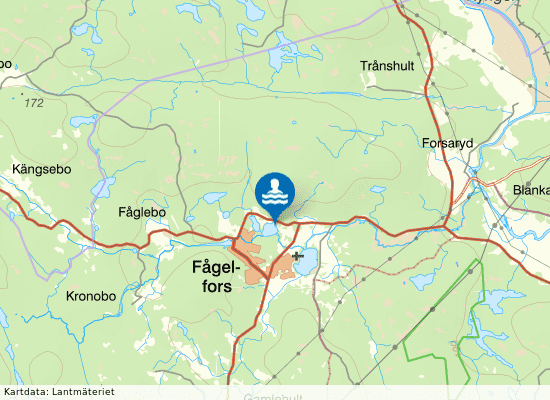 Övrasjön, Fågelfors på kartan