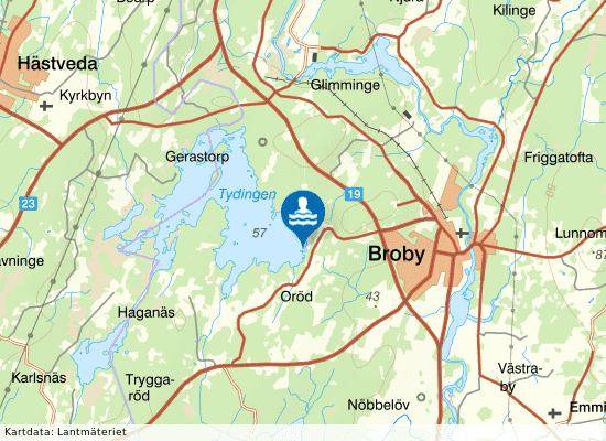 Tydingesjöns Campingplats på kartan