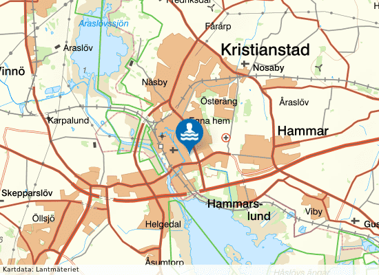 Furustads badplats på kartan