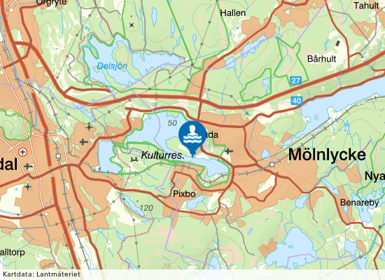 Rådasjön , Hästviken på kartan
