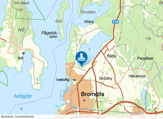 Bromölla Vattenskidklubb på kartan