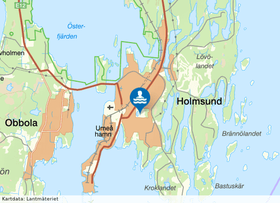 Aquarena, Storsjöhallen på kartan