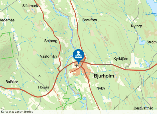 Bjurholms Simhall på kartan
