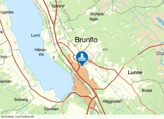 Brunflobadet på kartan