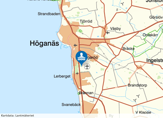 Höganäs Sportcenter på kartan